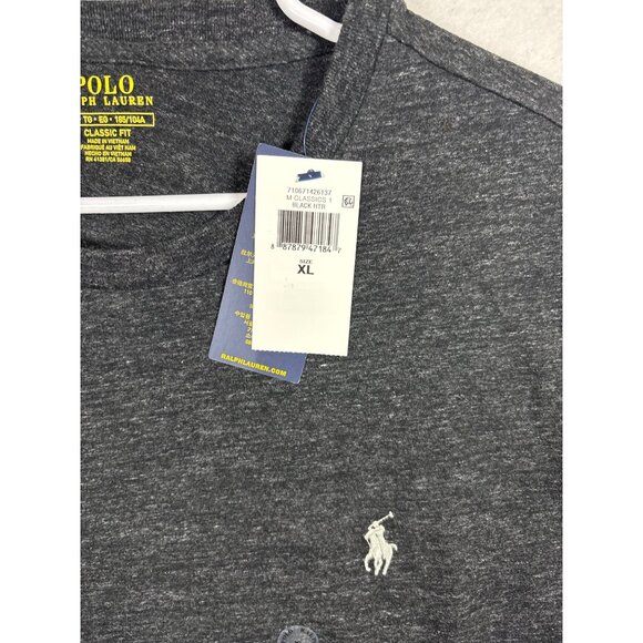 Polo Ralph Lauren Mens Classic Fit T-Shirt Charcoal Heather XL Cotton Crew Neck - Picture 4 of 11